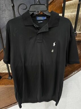 New Large Soft Touch Polo by Ralph Lauren Men's Black Classic Polo Shirt